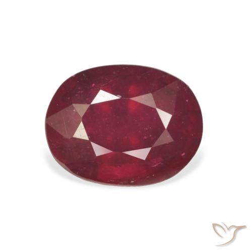 4.33ct 자연스러운 딥 레드 루비, 타원형, VS