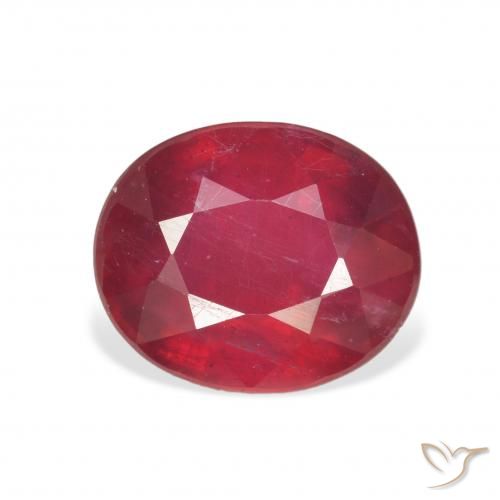 5.00ct 자연스러운 잼 레드 루비, 타원형, VS