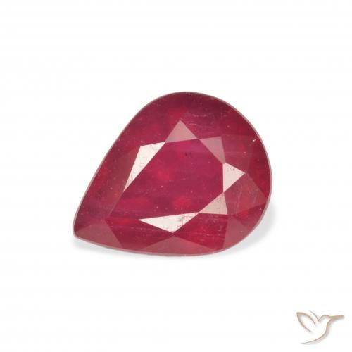 2.76ct 자연스러운 잼 레드 루비, 배 모양, VS