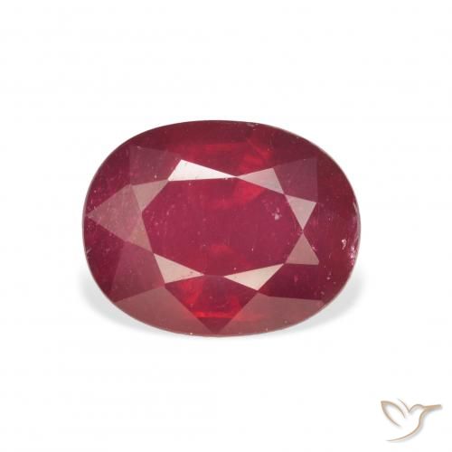 3.59ct 자연스러운 다크 레드 루비, 타원형, VS