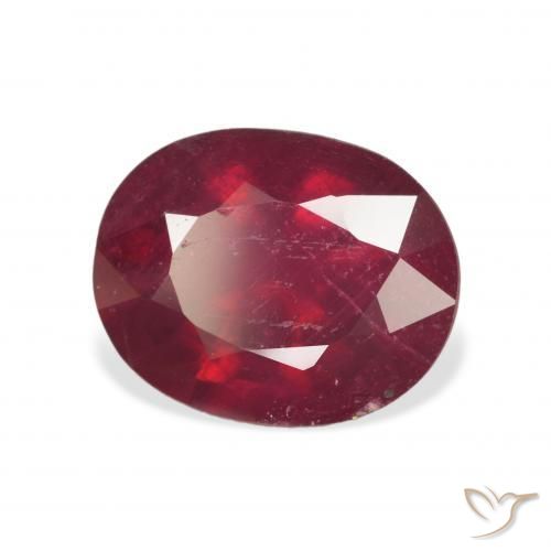 5.00ct 자연스러운 피처럼 붉은 루비, 타원형, VS