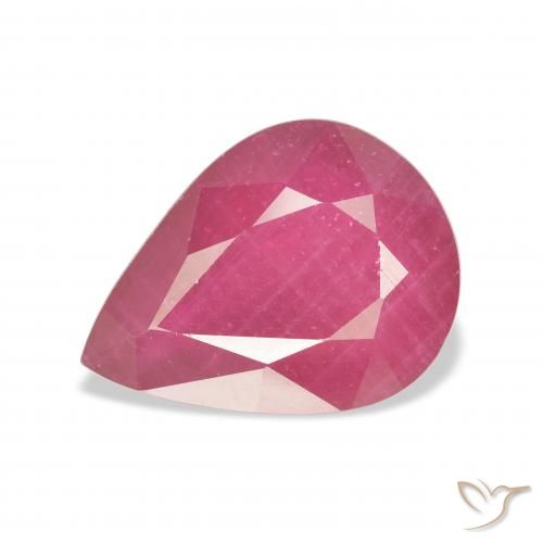 7.34ct 자연스러운 미디엄 레드 루비, 배 모양, VS