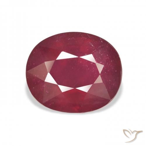 10.90ct 자연스러운 딥 레드 루비, 타원형, VS