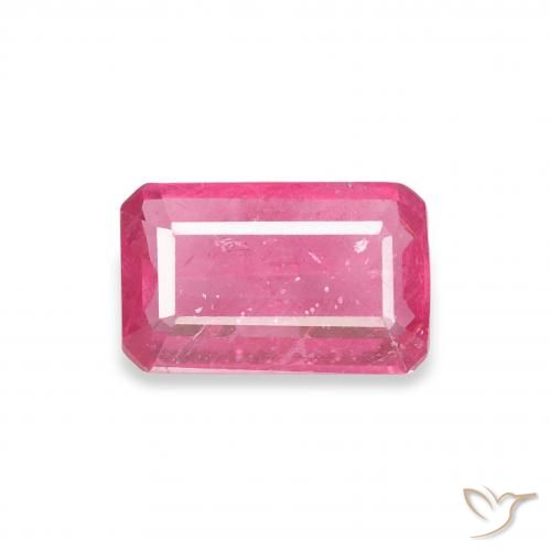 0.99ct 자연스러운 핫 핑크 루비, 에메랄드 컷, VS-SI