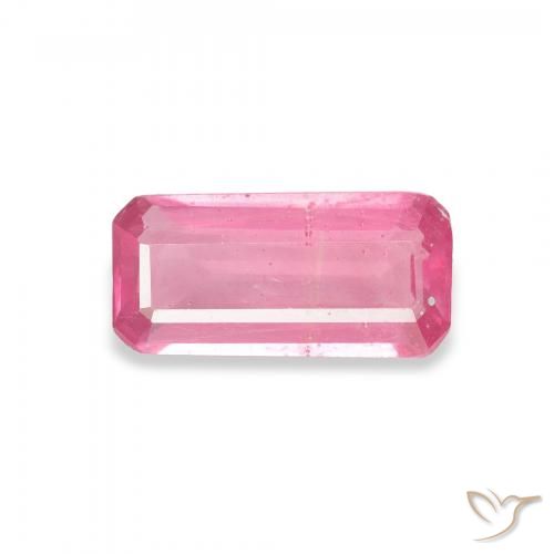 1.35ct 자연스러운 핫 핑크 루비, 에메랄드 컷, VS-SI