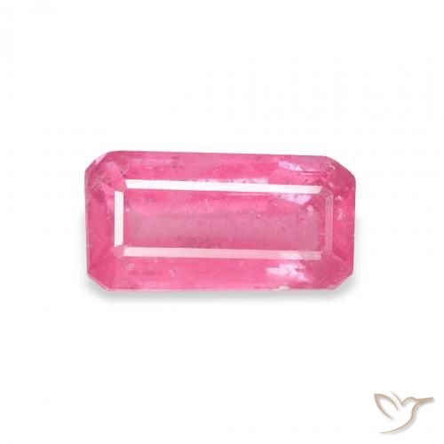 1.61ct 자연스러운 핫 핑크 루비, 에메랄드 컷, VS-SI