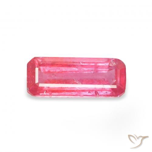 1.20ct 자연스러운 인텐스 핑크 루비, 에메랄드 컷, VS-SI