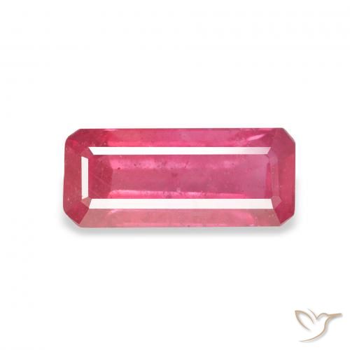 1.64ct 자연스러운 마젠타 핑크 루비, 에메랄드 컷, VS-SI