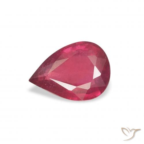 0.92ct 자연스러운 붉은빛이 도는 핑크 루비, 배 모양, VS-SI