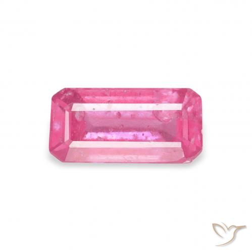 1.14ct 자연스러운 핫 핑크 루비, 에메랄드 컷, SI