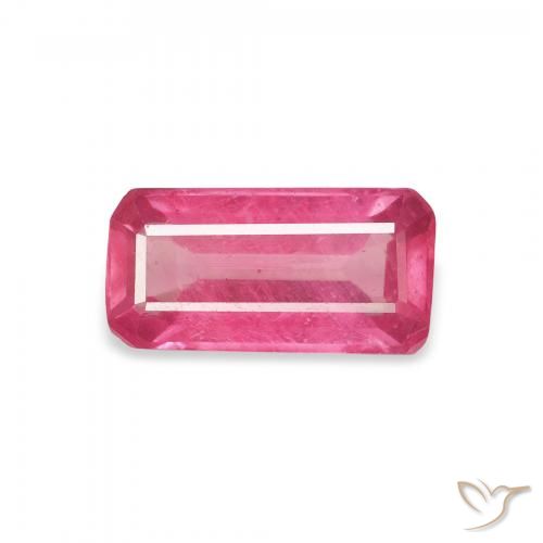 1.83ct 자연스러운 분홍빛이 도는 빨강 루비, 에메랄드 컷, VS-SI