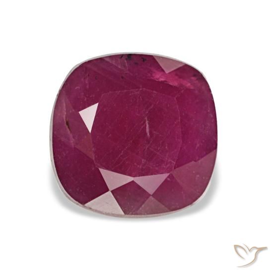 1.70캐럿 천연 미디엄 레드 루비, 쿠션 컷, 6.5×6.3 mm, VS