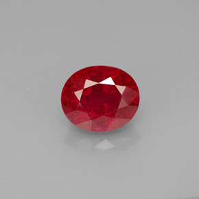 2.08캐럿 천연 핑크 레드 루비, 타원형 컷, 7.7×6.5 mm, SI-I1