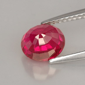 2.20캐럿 천연 핑크 레드 루비, 타원형 컷, 7.4×6.5 mm, SI-I1