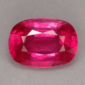 3.18캐럿 천연 핑크 레드 루비, 쿠션 컷, 10×7.2 mm, SI