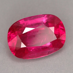 3.18캐럿 천연 핑크 레드 루비, 쿠션 컷, 10×7.2 mm, SI