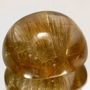 128.20캐럿 천연 무색 골든 루틸 쿼츠, 투명한, 31.8×26.5 mm, 투명/반투명