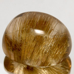 128.20캐럿 천연 무색 골든 루틸 쿼츠, 투명한, 31.8×26.5 mm, 투명/반투명