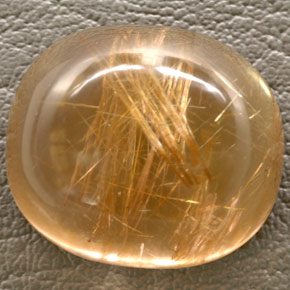 48.93캐럿 천연 무색 골든 루틸 쿼츠, 투명한, 23.2×20.2 mm, 투명/반투명