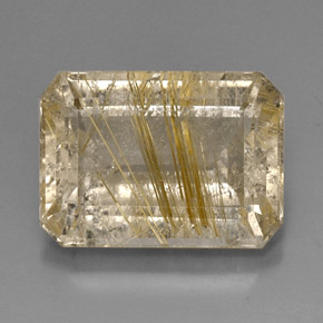 15.08캐럿 천연 무색 골든 루틸 쿼츠, 투명한, 18.3×13.2 mm, 투명/반투명