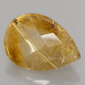 15.09캐럿 천연 무색 골든 루틸 쿼츠, 투명한, 20.5×14.7 mm, 투명/반투명