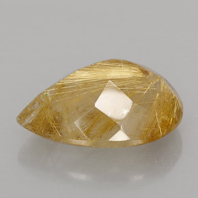 15.09캐럿 천연 무색 골든 루틸 쿼츠, 투명한, 20.5×14.7 mm, 투명/반투명
