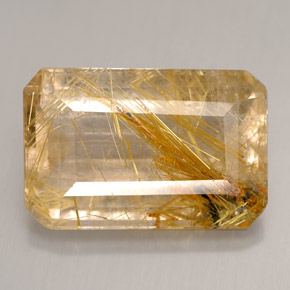 12.60캐럿 천연 무색 골든 루틸 쿼츠, 투명한, 18.4×12.1 mm, 투명/반투명