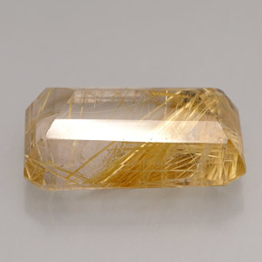12.60캐럿 천연 무색 골든 루틸 쿼츠, 투명한, 18.4×12.1 mm, 투명/반투명