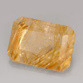 16.29캐럿 천연 무색 골든 루틸 쿼츠, 투명한, 19.6×14 mm, 투명/반투명