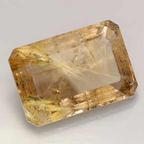 37.66캐럿 천연 무색 골든 루틸 쿼츠, 투명한, 26.4×18.3 mm, 투명/반투명