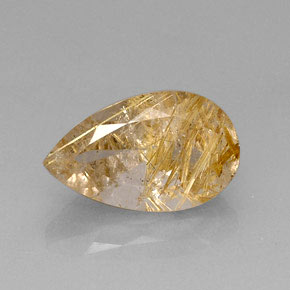 8.96캐럿 천연 무색 골든 루틸 쿼츠, 투명한, 15×11 mm, 투명/반투명