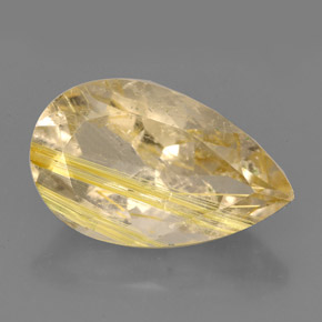 8.60캐럿 천연 무색 골든 루틸 쿼츠, 투명한, 18×11 mm, 투명/반투명
