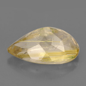8.60캐럿 천연 무색 골든 루틸 쿼츠, 투명한, 18×11 mm, 투명/반투명