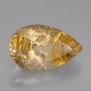 8.72캐럿 천연 무색 골든 루틸 쿼츠, 투명한, 18×11.1 mm, 투명/반투명