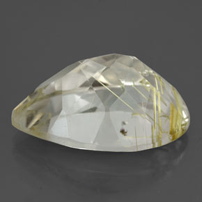 8.70캐럿 천연 무색 골든 루틸 쿼츠, 배 모양, 17.8×10.9 mm, 투명한