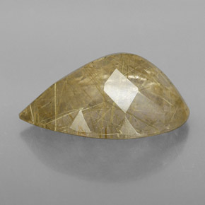 7.08캐럿 천연 무색 골든 루틸 쿼츠, 투명한, 17.8×10.8 mm, 투명/반투명