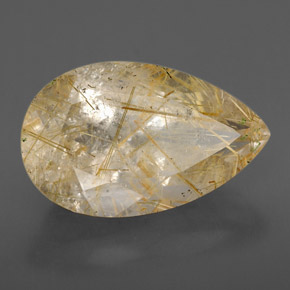8.34캐럿 천연 무색 골든 루틸 쿼츠, 투명한, 17.7×11 mm, 투명/반투명
