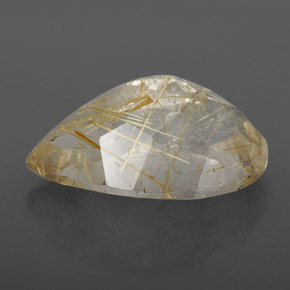 8.34캐럿 천연 무색 골든 루틸 쿼츠, 투명한, 17.7×11 mm, 투명/반투명