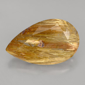 8.64캐럿 천연 무색 골든 루틸 쿼츠, 투명한, 18.1×11 mm, 투명/반투명