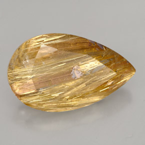 8.64캐럿 천연 무색 골든 루틸 쿼츠, 투명한, 18.1×11 mm, 투명/반투명