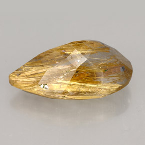 8.64캐럿 천연 무색 골든 루틸 쿼츠, 투명한, 18.1×11 mm, 투명/반투명