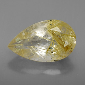8.11캐럿 천연 무색 골든 루틸 쿼츠, 투명한, 17.8×10.8 mm, 투명/반투명