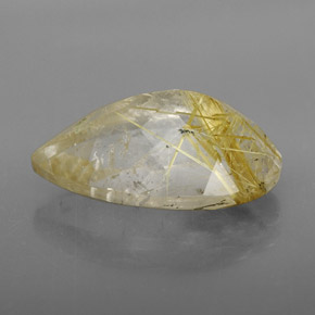 8.11캐럿 천연 무색 골든 루틸 쿼츠, 투명한, 17.8×10.8 mm, 투명/반투명