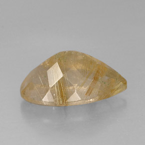 8.90캐럿 천연 무색 골든 루틸 쿼츠, 투명한, 18.1×10.9 mm, 투명/반투명