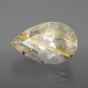 8.49캐럿 천연 무색 골든 루틸 쿼츠, 투명한, 17.6×11 mm, 투명/반투명