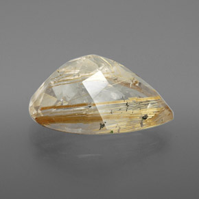 8.49캐럿 천연 무색 골든 루틸 쿼츠, 투명한, 17.6×11 mm, 투명/반투명