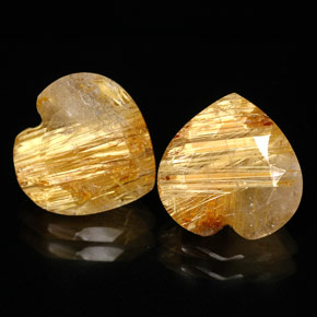 캐럿 천연 무색 골든 루틸 쿼츠 보석, 투명한, 9.8×9.8 mm, 투명/반투명
