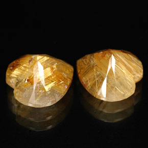 캐럿 천연 무색 골든 루틸 쿼츠 보석, 투명한, 9.8×9.8 mm, 투명/반투명
