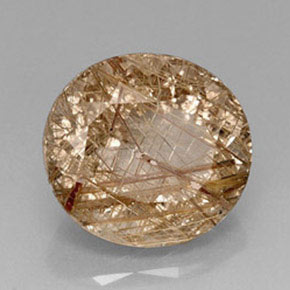 18.09캐럿 천연 무색 골든 루틸 쿼츠, 투명한, 17.9×16.4 mm, 투명/반투명