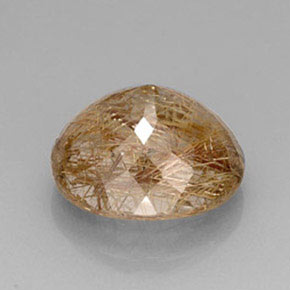 18.09캐럿 천연 무색 골든 루틸 쿼츠, 투명한, 17.9×16.4 mm, 투명/반투명